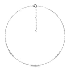 1/4 CT. Exclusive Circular Bezel  Round Lab Created Diamond Tripple Station Necklace