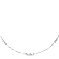 1/4 CT. Exclusive Circular Bezel  Round Lab Created Diamond Tripple Station Necklace