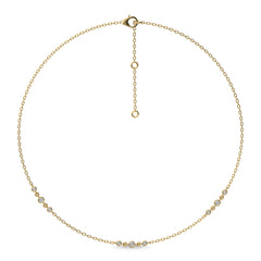 1/4 CT. Exclusive Circular Bezel  Round Natural Diamond Tripple Station Necklace