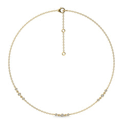 1/4 CT. Exclusive Circular Bezel  Round Lab Created Diamond Tripple Station Necklace