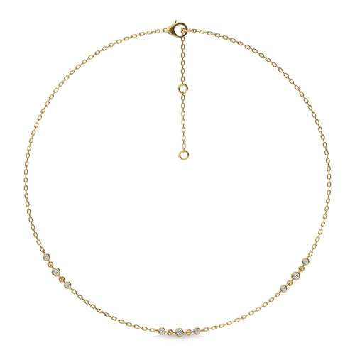 1/4 CT. Exclusive Circular Bezel  Round Lab Created Diamond Tripple Station Necklace