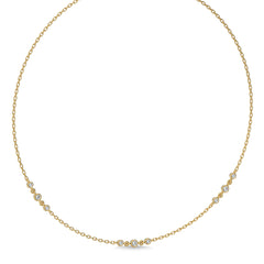 1/4 CT. Exclusive Circular Bezel  Round Lab Created Diamond Tripple Station Necklace