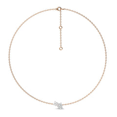 2 CT. Whimsical Emerald and Pear Dual  Lab Created Diamond Toi et Moi Necklace