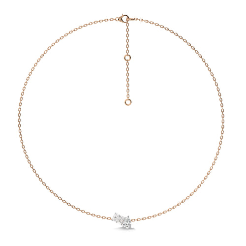 2 CT. Whimsical Emerald and Pear Dual  Lab Created Diamond Toi et Moi Necklace