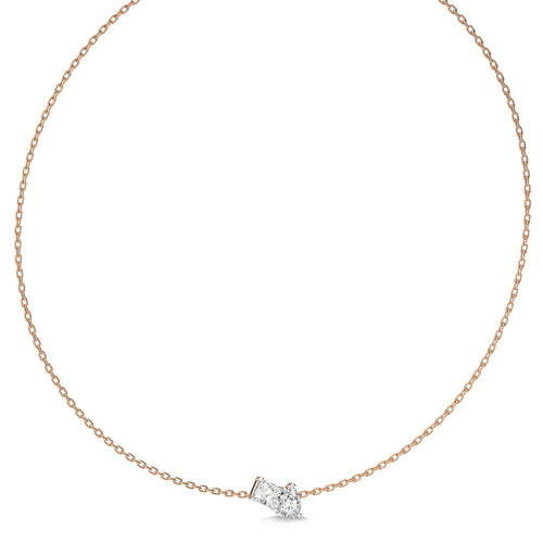 2 CT. Whimsical Emerald and Pear Dual  Lab Created Diamond Toi et Moi Necklace