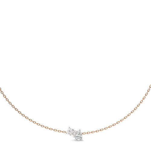 2 CT. Whimsical Emerald and Pear Dual  Lab Created Diamond Toi et Moi Necklace