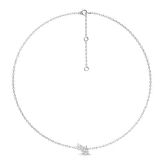 2 CT. Whimsical Emerald and Pear Dual  Lab Created Diamond Toi et Moi Necklace