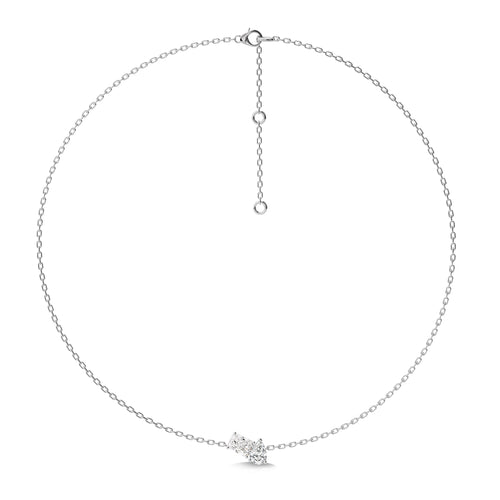 2 CT. Whimsical Emerald and Pear Dual  Lab Created Diamond Toi et Moi Necklace