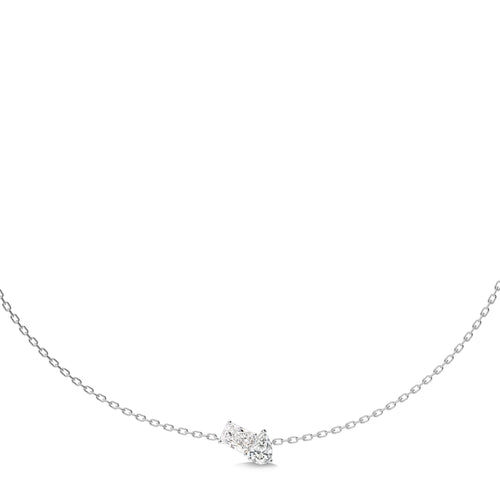 2 CT. Whimsical Emerald and Pear Dual  Lab Created Diamond Toi et Moi Necklace