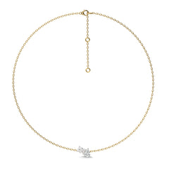 2 CT. Whimsical Emerald and Pear Dual  Lab Created Diamond Toi et Moi Necklace