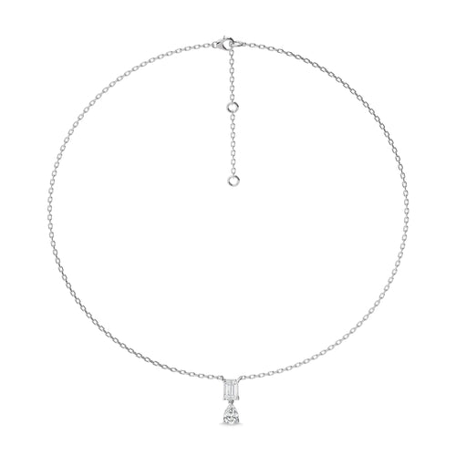 2 CT. Royal Emerald and Pear Dual Lab Created Diamond Necklace