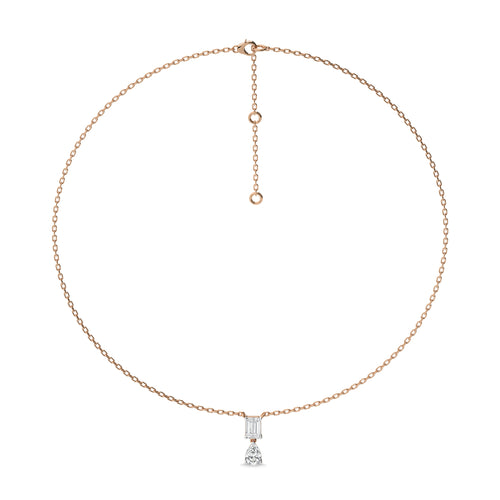 2 CT. Royal Emerald and Pear Dual Lab Created Diamond Necklace