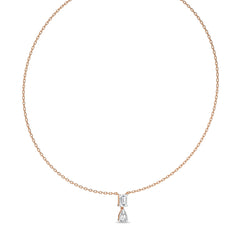 2 CT. Royal Emerald and Pear Dual Lab Created Diamond Necklace