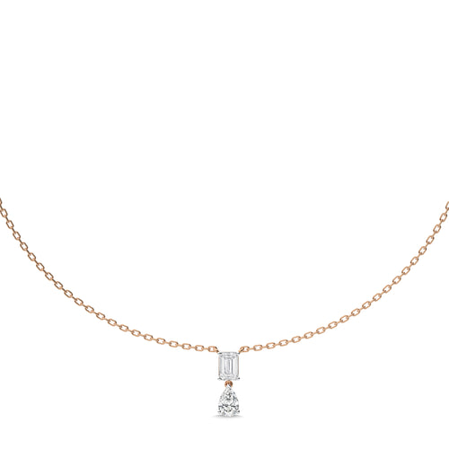 2 CT. Royal Emerald and Pear Dual Lab Created Diamond Necklace