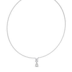 2 CT. Royal Emerald and Pear Dual Lab Created Diamond Necklace