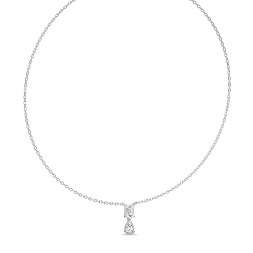 2 CT. Royal Emerald and Pear Dual Lab Created Diamond Necklace