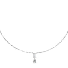 2 CT. Royal Emerald and Pear Dual Lab Created Diamond Necklace