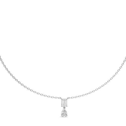 2 CT. Royal Emerald and Pear Dual Natural Diamond Necklace