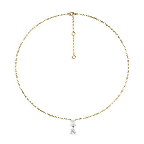 2 CT. Royal Emerald and Pear Dual Lab Created Diamond Necklace