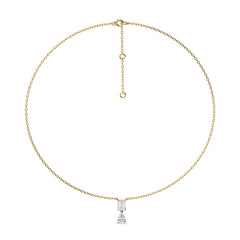 2 CT. Royal Emerald and Pear Dual Natural Diamond Necklace