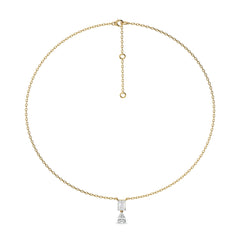 2 CT. Royal Emerald and Pear Dual Lab Created Diamond Necklace