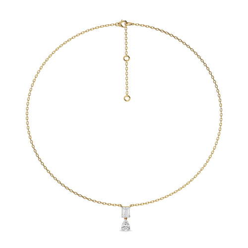 2 CT. Royal Emerald and Pear Dual Lab Created Diamond Necklace