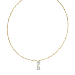 2 CT. Royal Emerald and Pear Dual Lab Created Diamond Necklace