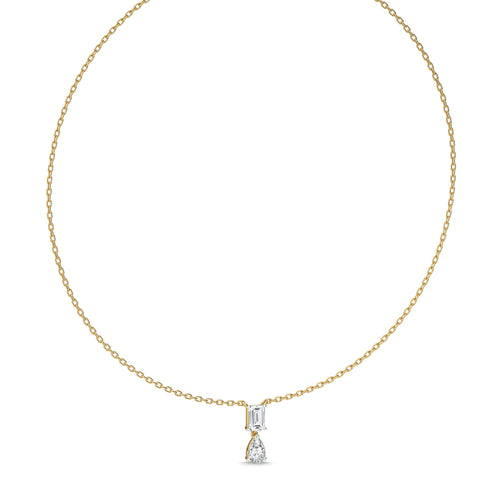 2 CT. Royal Emerald and Pear Dual Lab Created Diamond Necklace