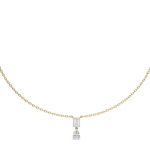 2 CT. Royal Emerald and Pear Dual Lab Created Diamond Necklace