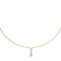 2 CT. Royal Emerald and Pear Dual Natural Diamond Necklace