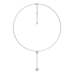 2 CT. Classic Pear and Heart Twin Lab Created Diamond Lariat Necklace