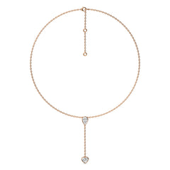 2 CT. Classic Pear and Heart Twin Lab Created Diamond Lariat Necklace