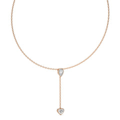 2 CT. Classic Pear and Heart Twin Lab Created Diamond Lariat Necklace