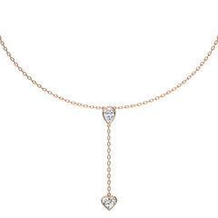 2 CT. Classic Pear and Heart Twin Lab Created Diamond Lariat Necklace