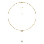 2 CT. Classic Pear and Heart Twin Natural Diamond Lariat Necklace
