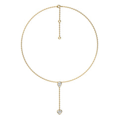 2 CT. Classic Pear and Heart Twin Lab Created Diamond Lariat Necklace