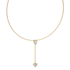 2 CT. Classic Pear and Heart Twin Lab Created Diamond Lariat Necklace