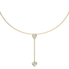 2 CT. Classic Pear and Heart Twin Lab Created Diamond Lariat Necklace