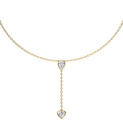 2 CT. Classic Pear and Heart Twin Lab Created Diamond Lariat Necklace