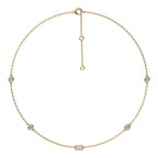 1 CT. Zenith Baguette and Round Bezel Lab Created Diamond by the Yard Necklace