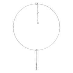 1/2 CT. Zephyr Round Bezel Lab Created Diamond Y Necklace
