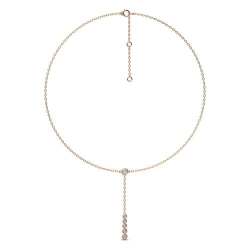 1/2 CT. Zephyr Round Bezel Lab Created Diamond Y Necklace
