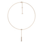 1/2 CT. Zephyr Round Bezel Natural Diamond Y Necklace