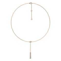 1/2 CT. Zephyr Round Bezel Natural Diamond Y Necklace