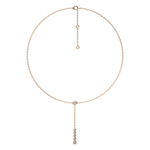 1/2 CT. Zephyr Round Bezel Natural Diamond Y Necklace