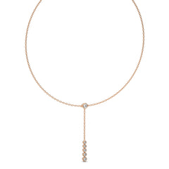 1/2 CT. Zephyr Round Bezel Lab Created Diamond Y Necklace