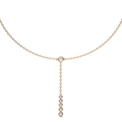 1/2 CT. Zephyr Round Bezel Lab Created Diamond Y Necklace