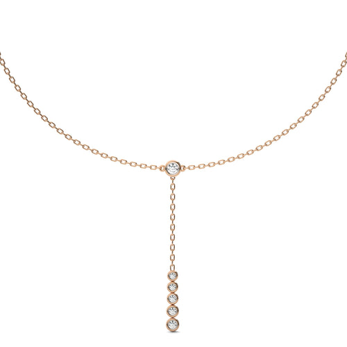 1/2 CT. Zephyr Round Bezel Lab Created Diamond Y Necklace