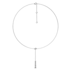 1/2 CT. Zephyr Round Bezel Lab Created Diamond Y Necklace