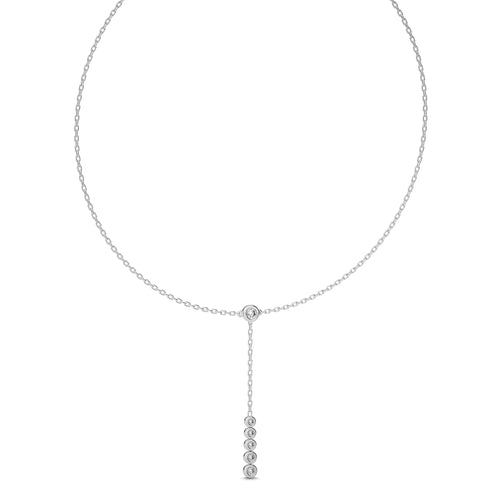 1/2 CT. Zephyr Round Bezel Lab Created Diamond Y Necklace